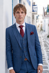 Set de regalo de corbata de hombre color burdeos con estampado paisley