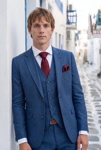 Set de regalo de corbata de hombre color burdeos con estampado paisley