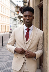 Corbata de hombre color burdeos con estampado paisley.