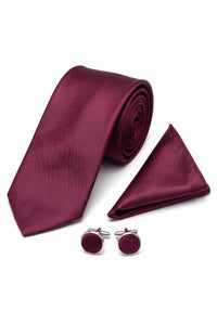 Conjunto de corbata burdeos para hombre