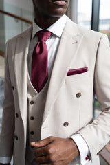 Conjunto de corbata burdeos para hombre