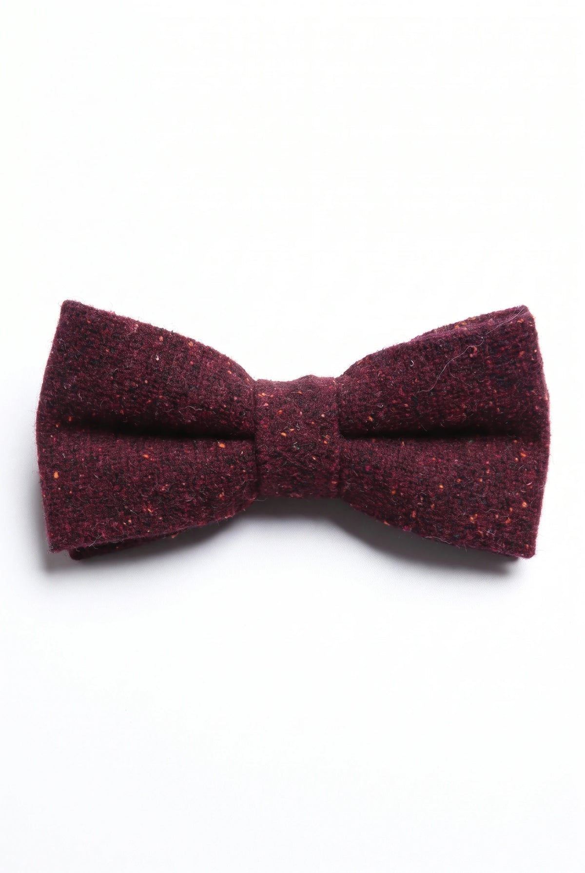 Pajarita de lana y tweed color burdeos para hombre