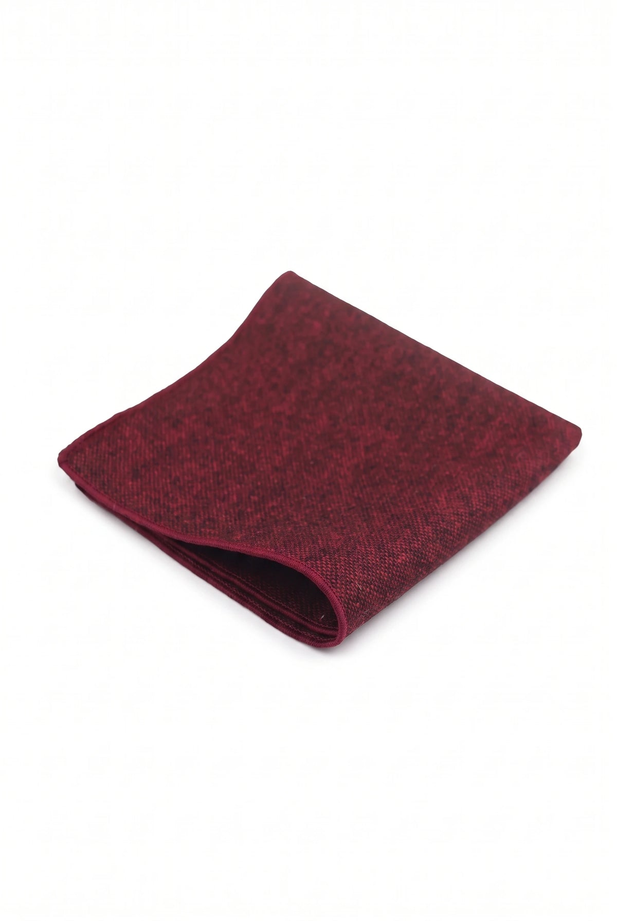 Pañuelo de bolsillo para hombre de mezcla de lana y tweed burdeos.