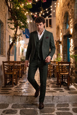 Pañuelo de bolsillo para hombre de mezcla de lana y tweed burdeos.
