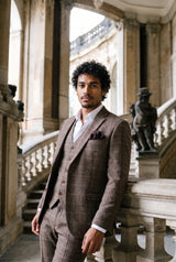 Pañuelo de bolsillo para hombre de mezcla de lana y tweed burdeos.