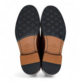 Botines Balmoral de piel burdeos para hombre con puntera reforzada.