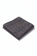 Pañuelo de bolsillo para hombre de mezcla de lana y tweed color carbón.
