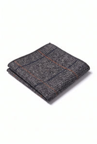 Pañuelo de bolsillo para hombre de mezcla de lana y tweed color carbón.