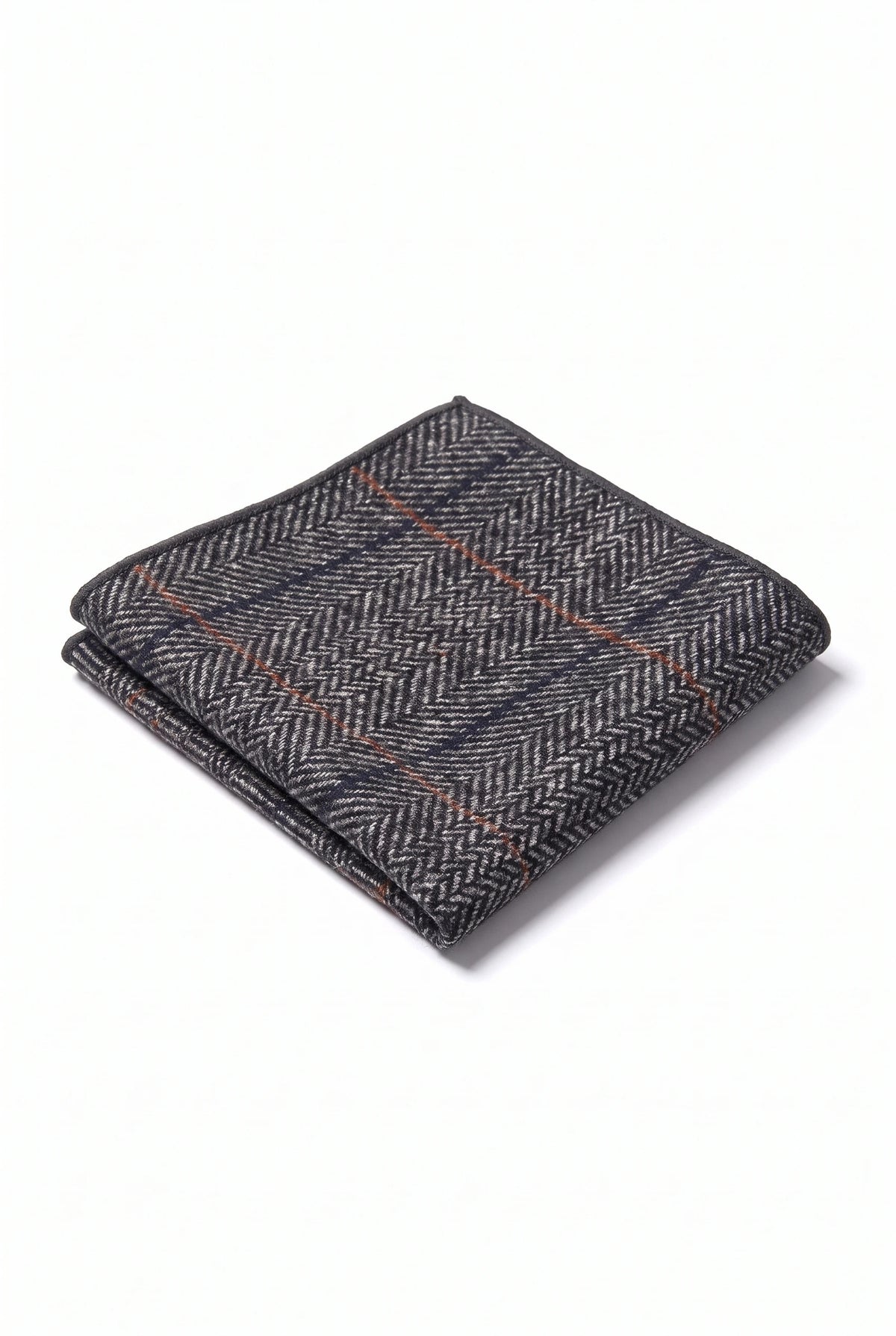 Pañuelo de bolsillo para hombre de mezcla de lana y tweed color carbón.