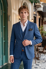 Pañuelo de bolsillo para hombre de mezcla de lana y tweed color carbón.