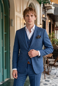 Pañuelo de bolsillo para hombre de mezcla de lana y tweed color carbón.