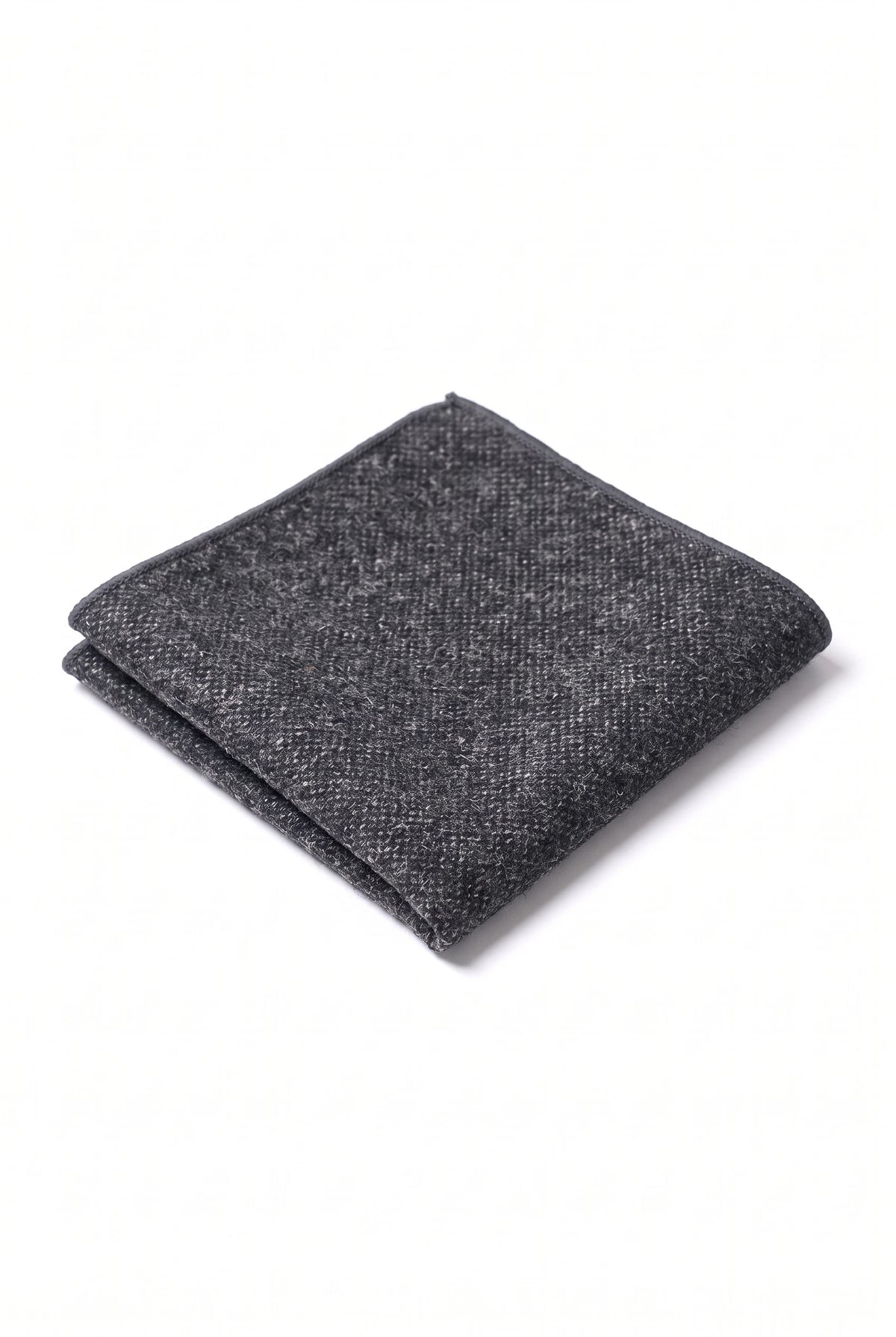 Pañuelo de bolsillo para hombre de mezcla de lana y tweed color carbón.