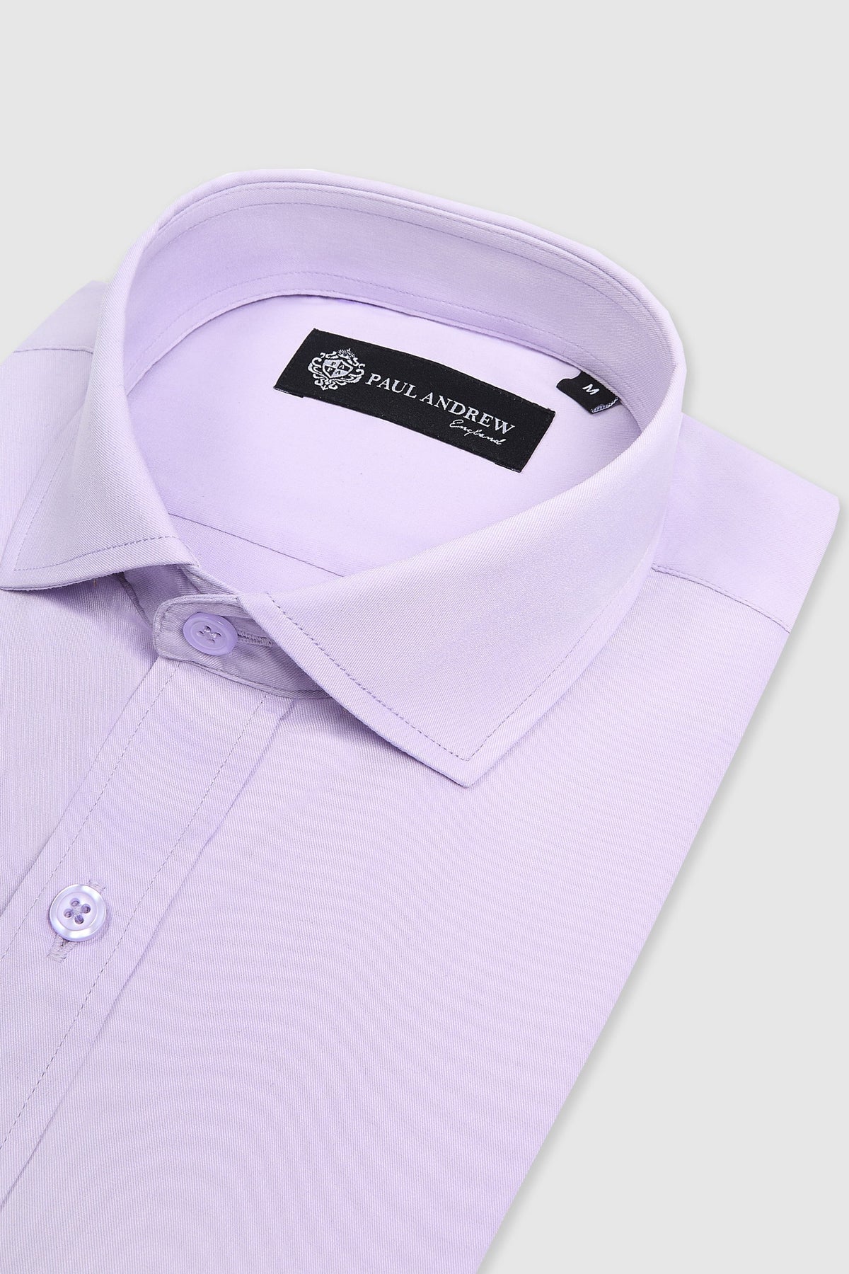 Camisa de vestir clásica para hombre con cuello abierto y puños dobles - Lila