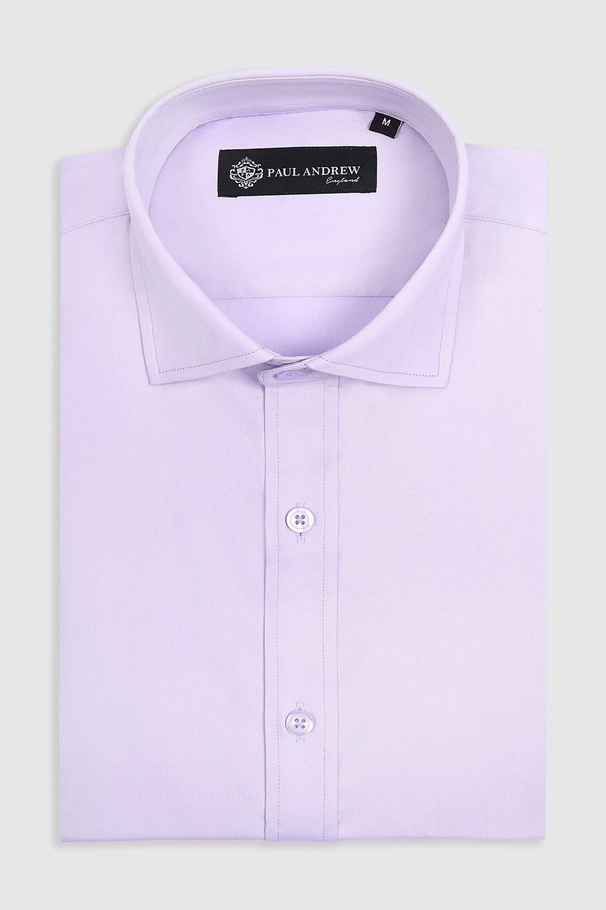 Camisa de vestir clásica para hombre con cuello abierto y puños dobles - Lila