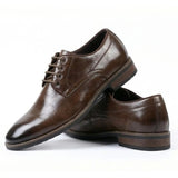 Zapatos Derby clásicos de hombre con cordones y punta lisa