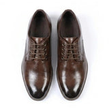 Zapatos Derby clásicos de hombre con cordones y punta lisa
