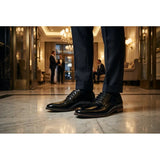 Zapatos Derby clásicos de hombre con cordones y punta lisa
