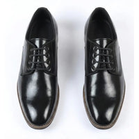 Zapatos Derby clásicos de hombre con cordones y punta lisa