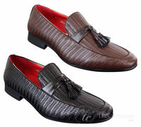 Mocasines clásicos de piel sintética con borlas para hombre