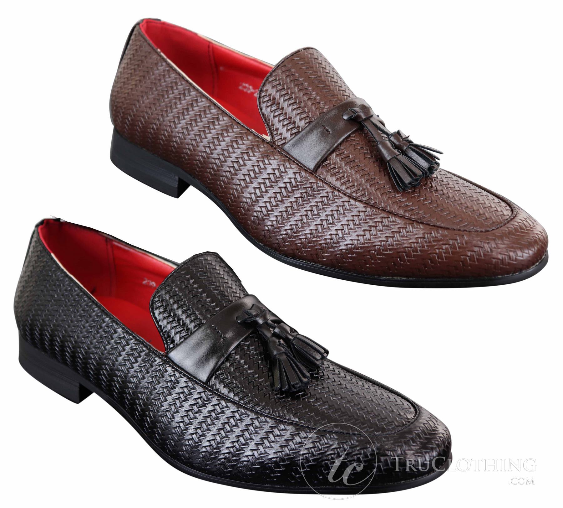Mocasines clásicos de piel sintética con borlas para hombre