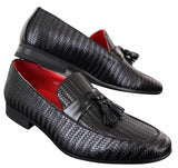 Mocasines clásicos de piel sintética con borlas para hombre