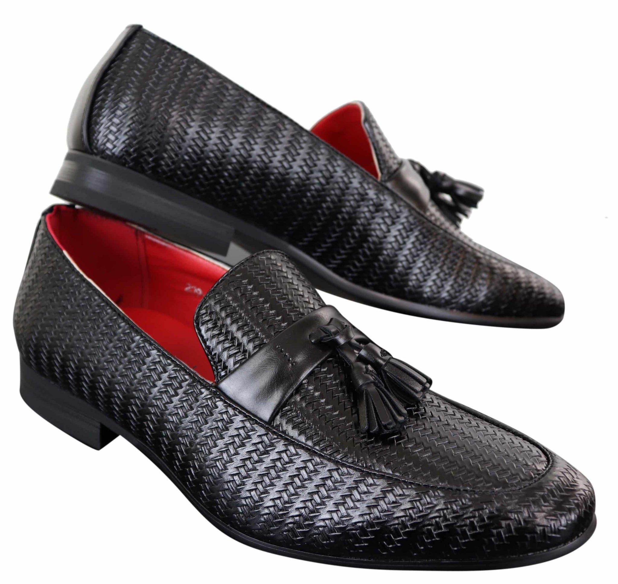 Mocasines clásicos de piel sintética con borlas para hombre