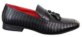 Mocasines clásicos de piel sintética con borlas para hombre