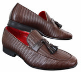 Mocasines clásicos de piel sintética con borlas para hombre
