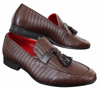 Mocasines clásicos de piel sintética con borlas para hombre