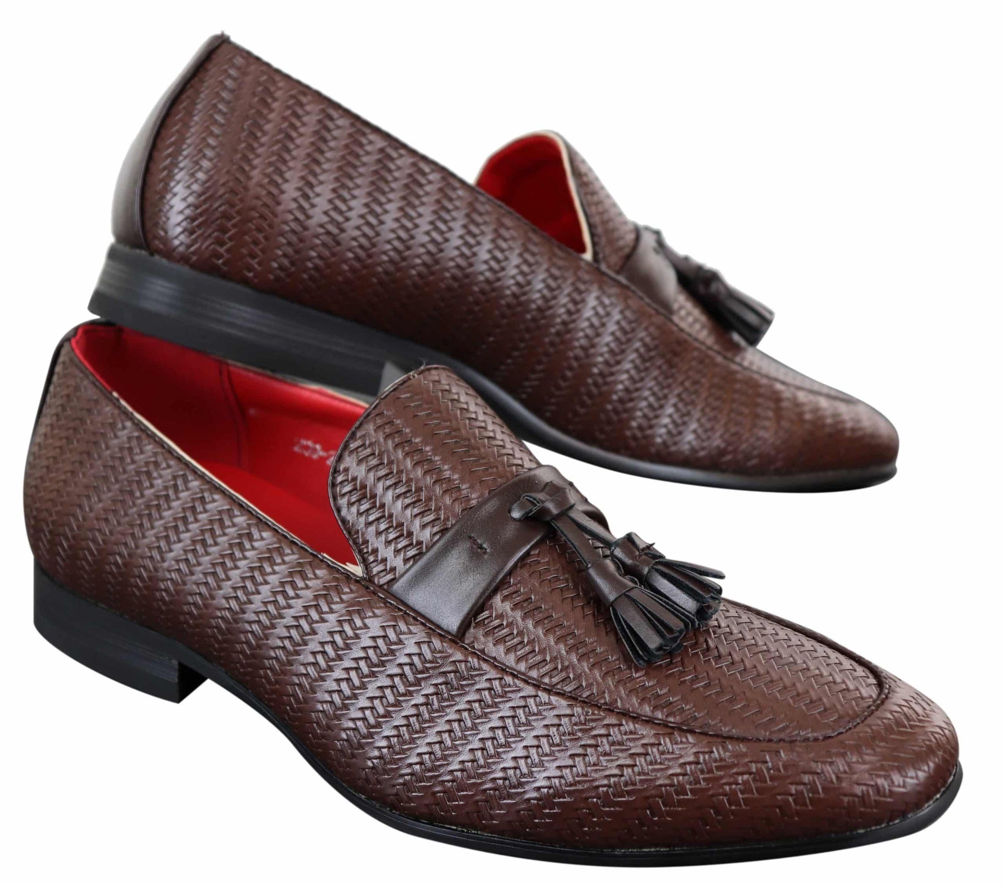 Mocasines clásicos de piel sintética con borlas para hombre