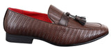 Mocasines clásicos de piel sintética con borlas para hombre