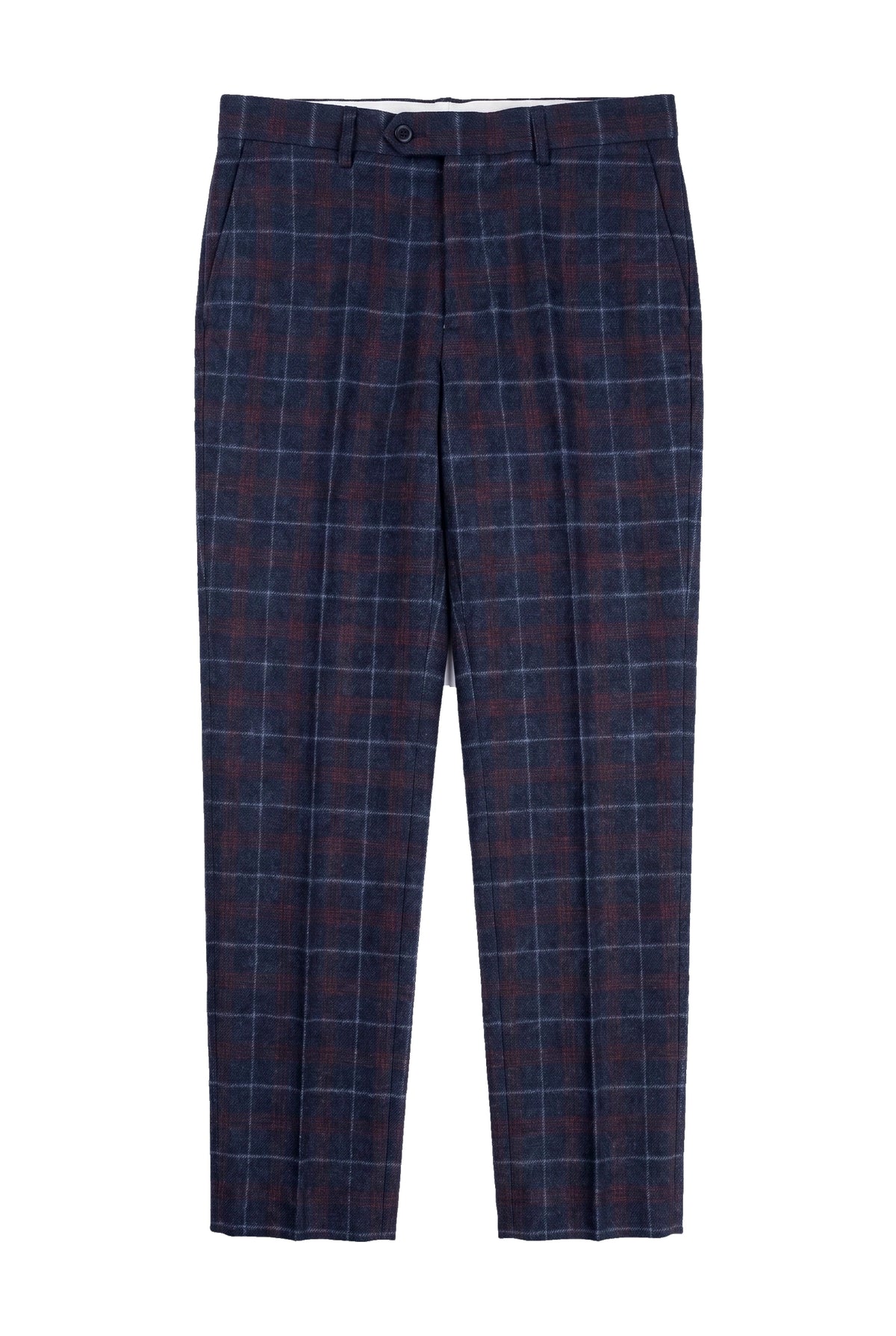 Rover - Pantalones de boda azules para hombre, estampado de cuadros tweed