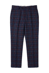 Kenneth - Pantalones de tweed azul marino a cuadros para hombre