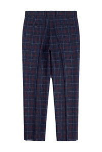 Rover - Pantalones de boda azules para hombre, estampado de cuadros tweed
