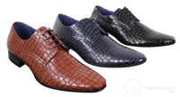 Zapatos de hombre con efecto piel de cocodrilo