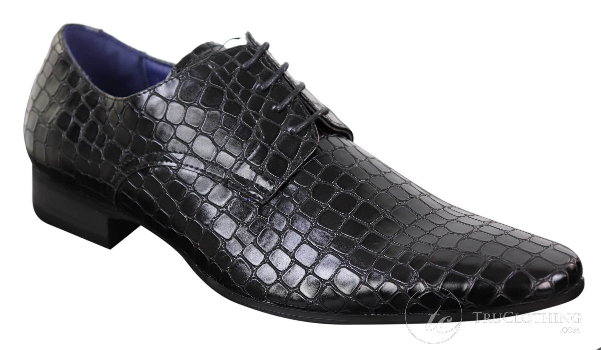 Zapatos de hombre con efecto piel de cocodrilo