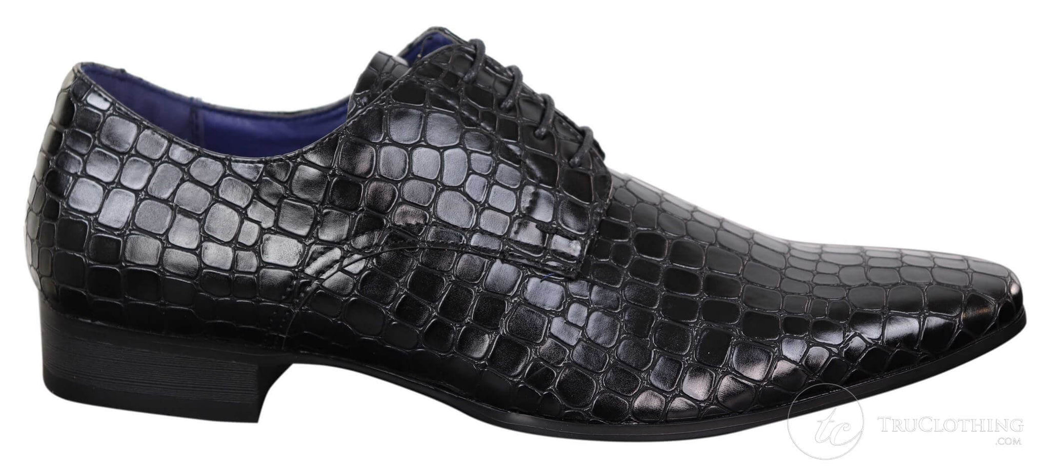 Zapatos de hombre con efecto piel de cocodrilo