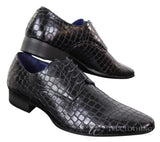 Zapatos de hombre con efecto piel de cocodrilo