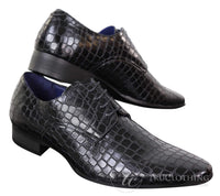 Zapatos de hombre con efecto piel de cocodrilo