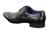 Zapatos de hombre con efecto piel de cocodrilo
