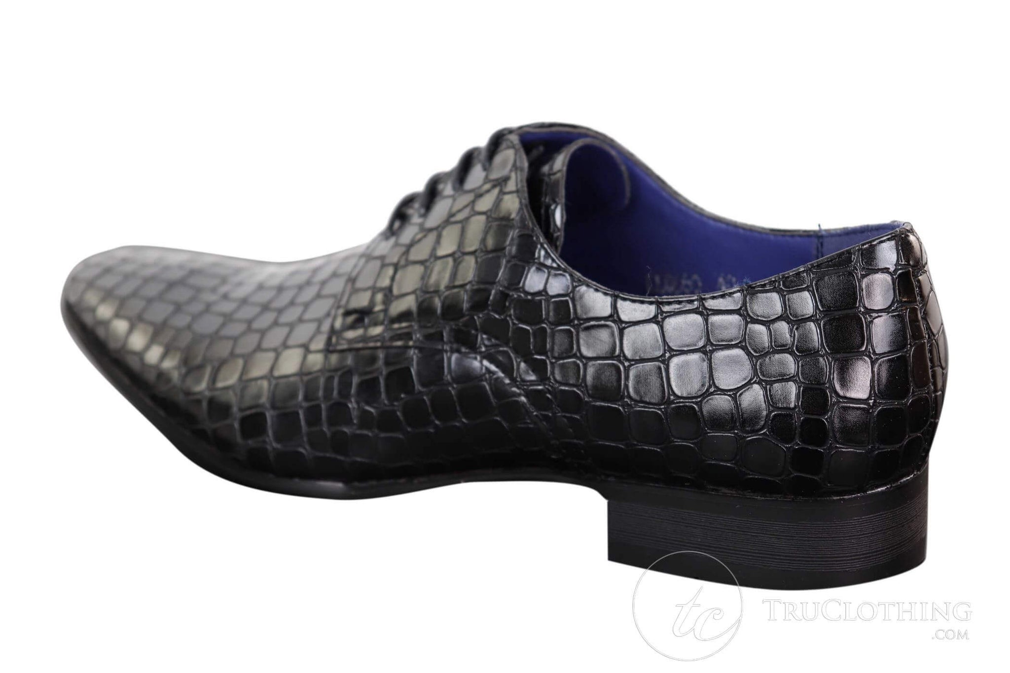 Zapatos de hombre con efecto piel de cocodrilo