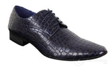 Zapatos de hombre con efecto piel de cocodrilo