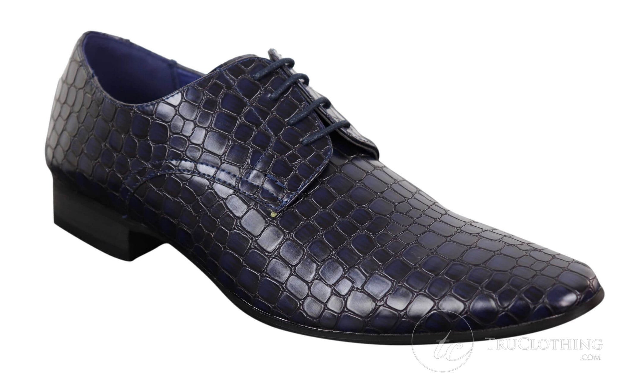 Zapatos de hombre con efecto piel de cocodrilo