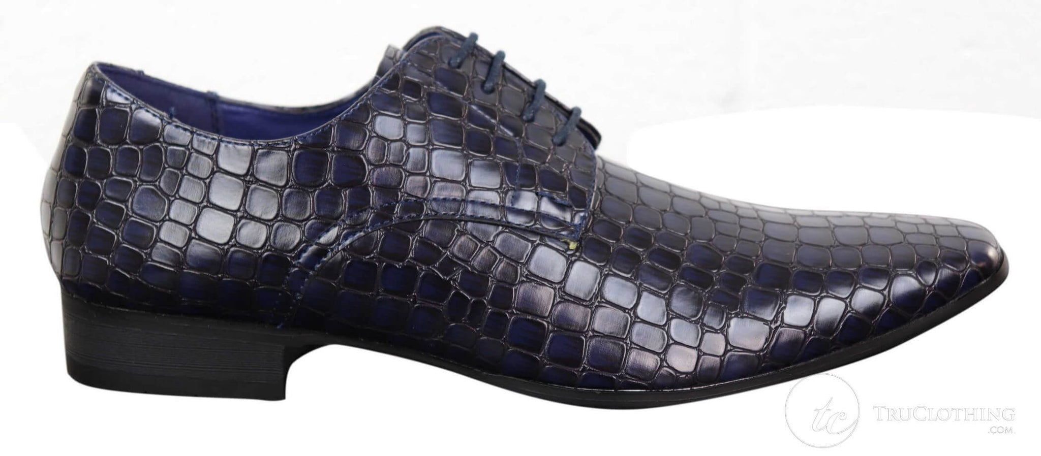 Zapatos de hombre con efecto piel de cocodrilo