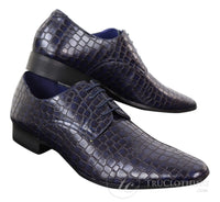 Zapatos de hombre con efecto piel de cocodrilo