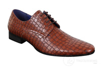 Zapatos de hombre con efecto piel de cocodrilo