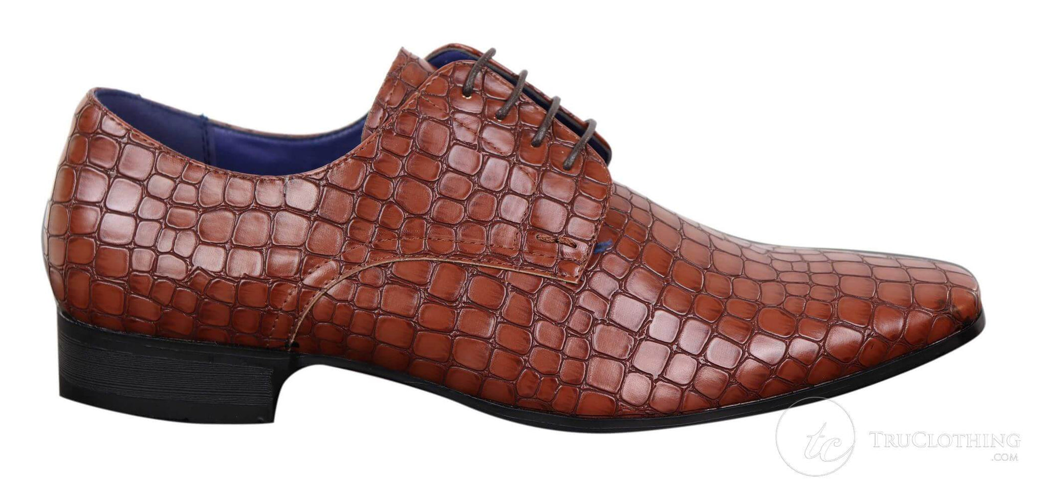 Zapatos de hombre con efecto piel de cocodrilo