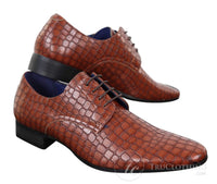 Zapatos de hombre con efecto piel de cocodrilo
