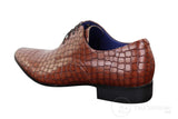 Zapatos de hombre con efecto piel de cocodrilo