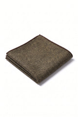 Pañuelo de bolsillo para hombre de mezcla de lana y tweed marrón oscuro.